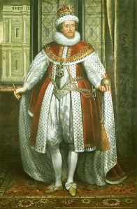 King James trying to look dashing and royal (1620), by Paul van Somer (1577 - 1621)