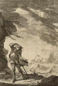Nope, no oil portraits of Ned Low for some reason. Instead we have this engraving, which you would think is symbolic of what Ned did to commerce, but is really about an actual incident when a  storm almost sank his ship